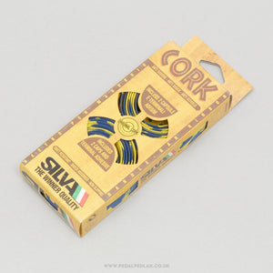 Silva Splash NOS/NIB Classic Yellow/Blue Cork Handlebar Tape - Pedal Pedlar - Buy New Old Stock Bike Parts