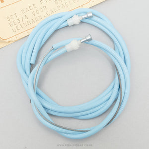 Dolf Van Vliet Clarks Ribbed NOS/NIB Vintage Light Blue Road Brake Cable Set - Pedal Pedlar - Buy New Old Stock Bike Parts