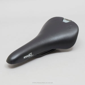 Vetta SL Steel NOS Classic Black Leather Saddle - Pedal Pedlar - Buy New Old Stock Bike Parts