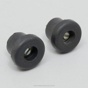 Velox NOS Vintage Black Expanding Handlebar End Plugs - Pedal Pedlar - Buy New Old Stock Bike Parts