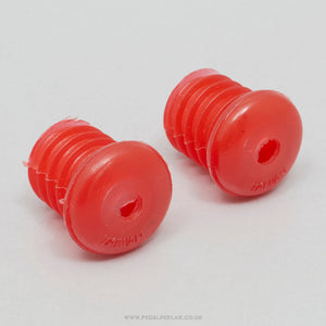 Vintage NOS Red Handlebar End Plugs - Pedal Pedlar - Buy New Old Stock Bike Parts