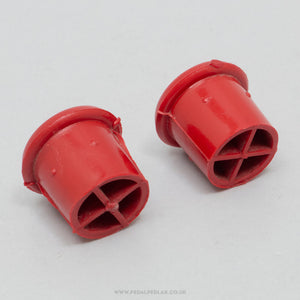 Bluemels NOS Vintage Red Handlebar End Plugs - Pedal Pedlar - Buy New Old Stock Bike Parts