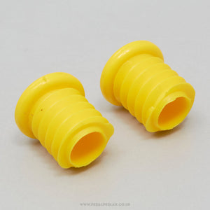 O.G.K. NOS Vintage Yellow Handlebar End Plugs - Pedal Pedlar - Buy New Old Stock Bike Parts