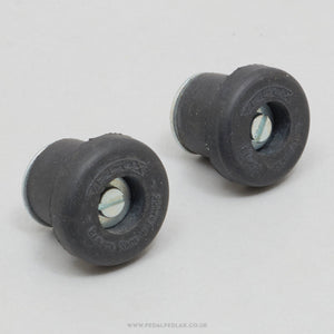 Velox NOS Vintage Black Expanding Handlebar End Plugs - Pedal Pedlar - Buy New Old Stock Bike Parts