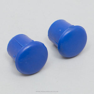 Bluemels NOS Vintage Blue Handlebar End Plugs - Pedal Pedlar - Buy New Old Stock Bike Parts