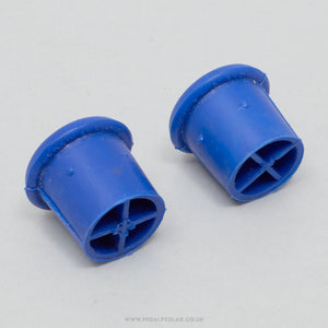 Bluemels NOS Vintage Blue Handlebar End Plugs - Pedal Pedlar - Buy New Old Stock Bike Parts