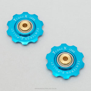 Tranz-X JD-002 Centeron G-Pulley Blue NOS/NIB Classic 10T Jockey Wheels - Pedal Pedlar - Buy New Old Stock Bike Parts