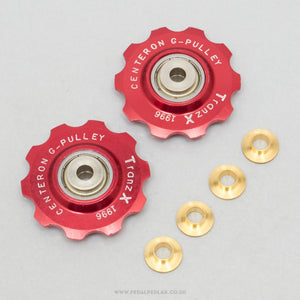 Tranz-X JD-002 Centeron G-Pulley Red NOS/NIB Classic 10T Jockey Wheels - Pedal Pedlar - Buy New Old Stock Bike Parts