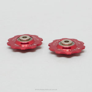 Tranz-X JD-002 Centeron G-Pulley Red NOS/NIB Classic 10T Jockey Wheels - Pedal Pedlar - Buy New Old Stock Bike Parts