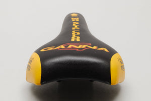 Selle San Marco No Slip Color 'Ganna' NOS Classic Black / Yellow Saddle - Pedal Pedlar - Buy New Old Stock Bike Parts