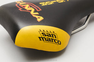 Selle San Marco No Slip Color 'Ganna' NOS Classic Black / Yellow Saddle - Pedal Pedlar - Buy New Old Stock Bike Parts