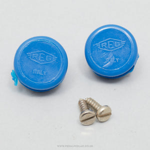 REG NOS Vintage Blue Toe Strap End Buttons - Pedal Pedlar - Buy New Old Stock Bike Parts