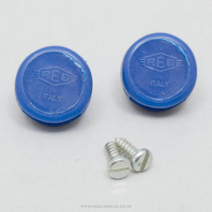 REG NOS Vintage Dark Blue Toe Strap End Buttons - Pedal Pedlar - Buy New Old Stock Bike Parts