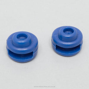 REG NOS Vintage Dark Blue Toe Strap End Buttons - Pedal Pedlar - Buy New Old Stock Bike Parts