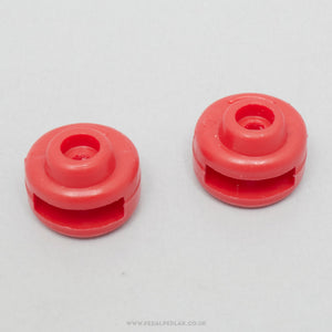 REG NOS Vintage Red Toe Strap End Buttons - Pedal Pedlar - Buy New Old Stock Bike Parts