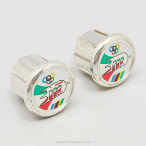 3TTT Olympic Vintage Multi-coloured Handlebar End Plugs - Pedal Pedlar - Bike Parts For Sale