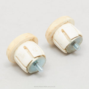 Cateye Model-300 Vintage Off-White Expanding Handlebar End Plugs - Pedal Pedlar - Bike Parts For Sale