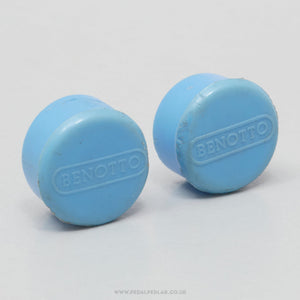 Benotto Vintage Light Blue Handlebar End Caps - Pedal Pedlar - Bike Parts For Sale