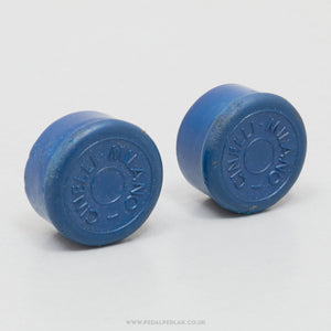 Cinelli Milano Early Version Vintage Blue Handlebar End Caps - Pedal Pedlar - Bike Parts For Sale