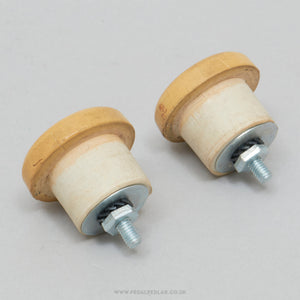 Velox 1950s/60s Vintage Beige Expanding Handlebar End Plugs - Pedal Pedlar - Bike Parts For Sale