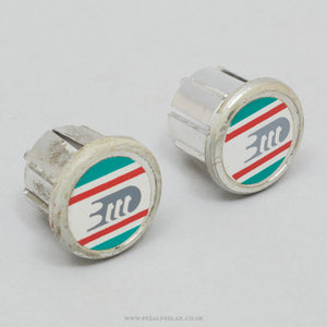 3TTT Italian Flag Vintage Chrome Handlebar End Plugs - Pedal Pedlar - Bike Parts For Sale