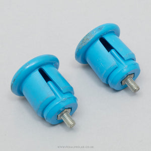 Milremo Vintage Blue Expanding Handlebar End Plugs - Pedal Pedlar - Bike Parts For Sale