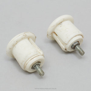 Milremo Vintage White Expanding Handlebar End Plugs - Pedal Pedlar - Bike Parts For Sale