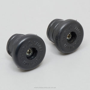 Fujita Vintage Black Expanding Handlebar End Plugs - Pedal Pedlar - Bike Parts For Sale