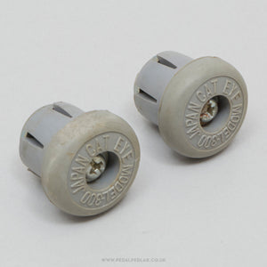 Cateye Model-300 Vintage Grey Expanding Handlebar End Plugs - Pedal Pedlar - Bike Parts For Sale