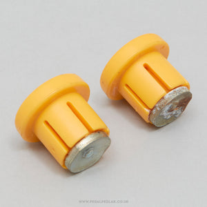 Cateye Model-300 Vintage Orange Expanding Handlebar End Plugs - Pedal Pedlar - Bike Parts For Sale