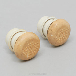 Dawes 'Bulb Holder' Vintage White Handlebar End Plugs - Pedal Pedlar - Bike Parts For Sale