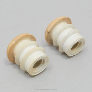 Dawes 'Bulb Holder' Vintage White Handlebar End Plugs - Pedal Pedlar - Bike Parts For Sale