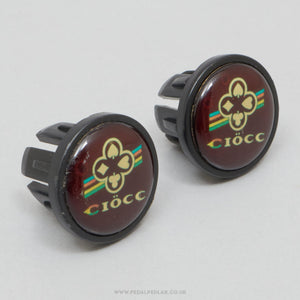 Vintage Ciocc Black Handlebar End Plugs - Pedal Pedlar - Bike Parts For Sale