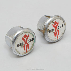 SABA Vintage Chrome Handlebar End Plugs - Pedal Pedlar - Bike Parts For Sale