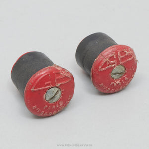 G. Blassieaux (G.B) Vintage Red Expanding Handlebar End Plugs - Pedal Pedlar - Bike Parts For Sale