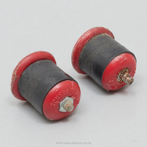 G. Blassieaux (G.B) Vintage Red Expanding Handlebar End Plugs - Pedal Pedlar - Bike Parts For Sale