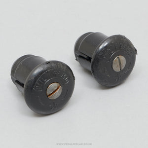 Milremo Vintage Black Expanding Handlebar End Plugs - Pedal Pedlar - Bike Parts For Sale