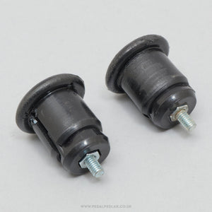 Milremo Vintage Black Expanding Handlebar End Plugs - Pedal Pedlar - Bike Parts For Sale