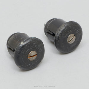 Milremo Vintage Black Expanding Handlebar End Plugs - Pedal Pedlar - Bike Parts For Sale