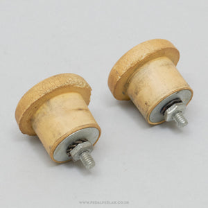 Velox 1950s/60s Vintage Beige Expanding Handlebar End Plugs - Pedal Pedlar - Bike Parts For Sale