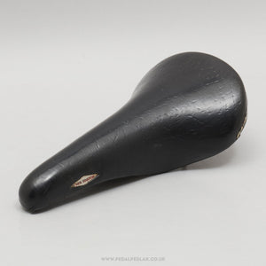 Selle San Marco Rolls c.1987 Classic Black Leather Saddle - Pedal Pedlar - Bike Parts For Sale