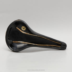 Selle San Marco Rolls c.1987 Classic Black Leather Saddle - Pedal Pedlar - Bike Parts For Sale