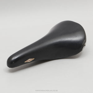 Selle San Marco Rolls Titanio c.1998 Classic Black Leather Saddle - Pedal Pedlar - Bike Parts For Sale